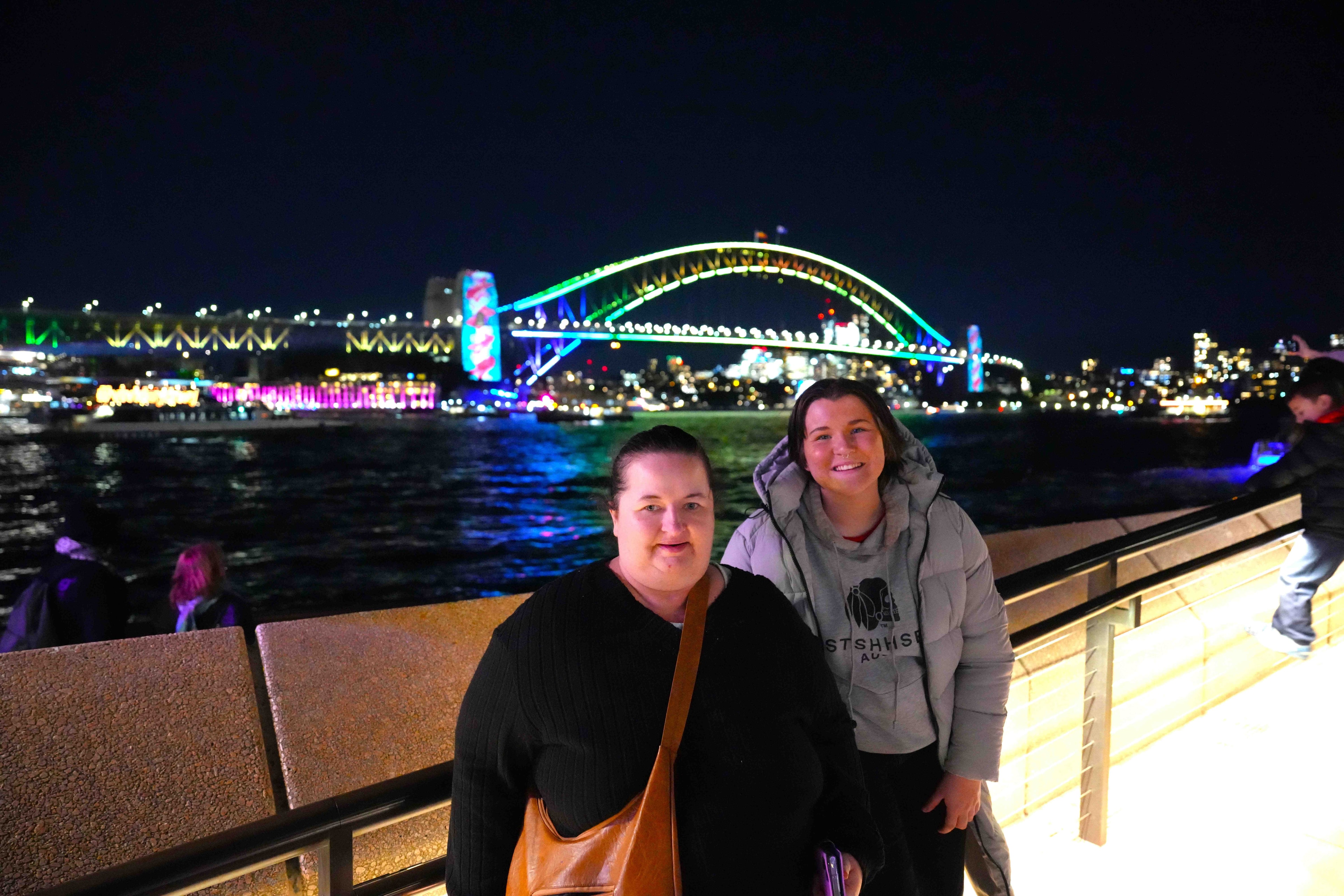 Pure Living participants at Sydney Harbour Bridge Vivid festival