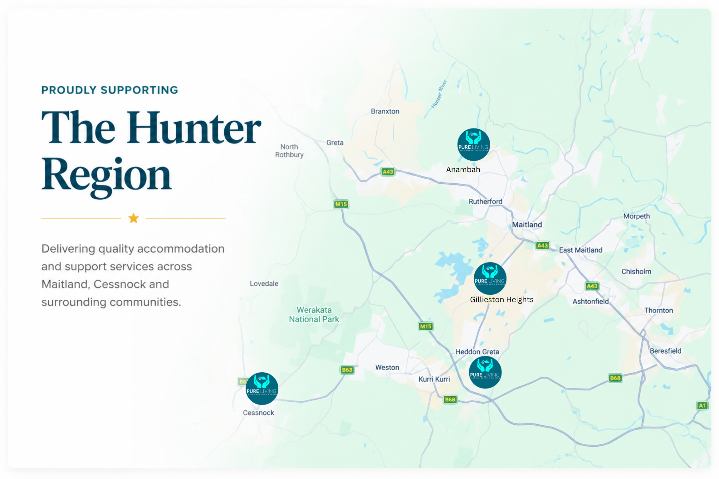 Pure Living service area — Hunter Region NSW