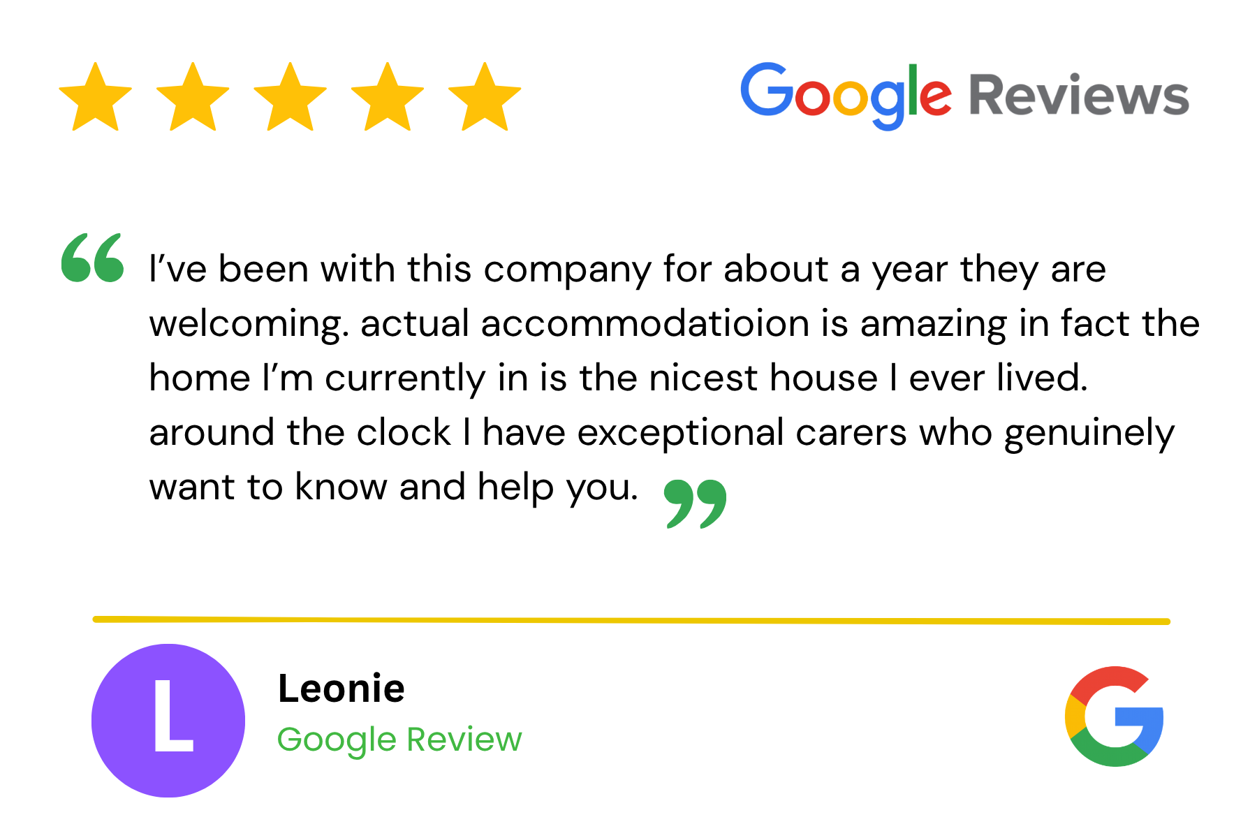 Google review 3 — 5 stars