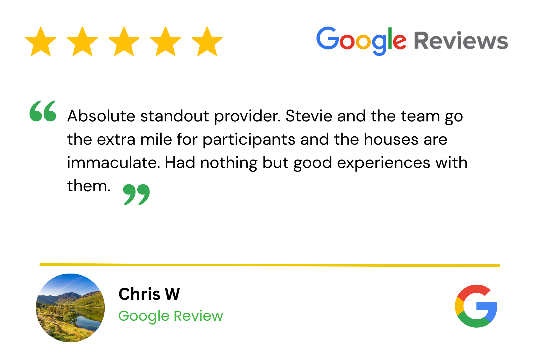 Google review 4 — 5 stars